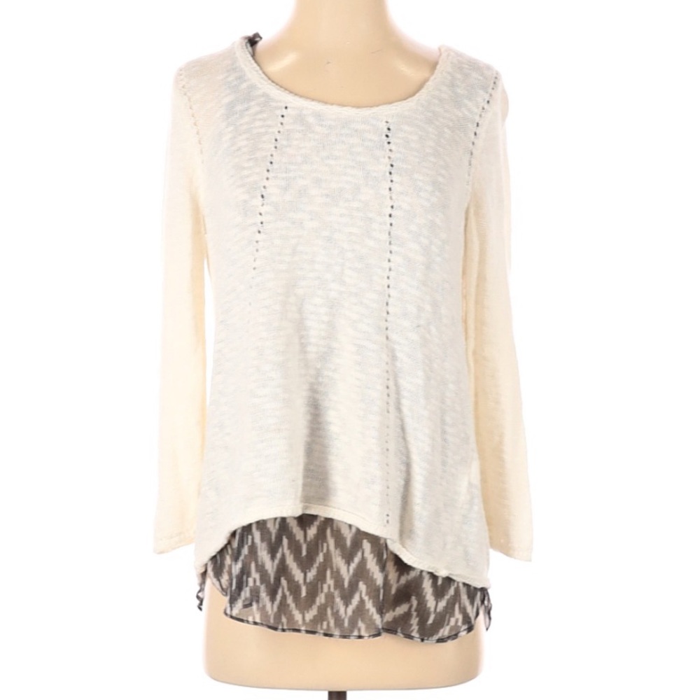 Lucky Brand Cotton Blend Ivory Shirt Size Small